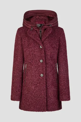 Barbara Lebek - Wolljacke mit Kapuze purple - Gr. - 44