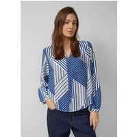 s.Oliver Langarmbluse Bluse Viskosebluse mit Raffung und All-over-Print
