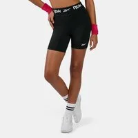 Reebok Trainingsshorts ID TRAIN RUCHED BIKER SHORTS aus Polyester und Elasthan, bequeme Passform, in den Größen XS bis XXL