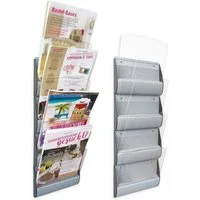 PAPERFLOW Zeitungsständer PAPERFLOW Wand-Prospekthalter Integral, DIN lang, alufarben