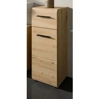 Inn.Furn Badkommode Cover (Badschrank in Eiche Artisan, Tür und Schubkasten, 30 x 80 cm), mit Vollauszug