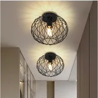 Nettlife Deckenleuchte 1 Flammig Deckenlampe Vintage Flurlampe Schwarz Flur Küchelampe, LED wechselbar, Flur Schlafzimmer Küche