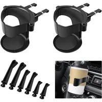 LuxusKollektion Becherhalter Getränkehalter Auto 2er Set verstellbar für Lüftung mit Clips