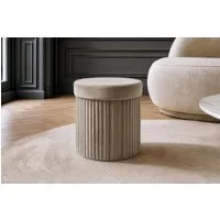 riess-ambiente Polsterhocker ÉLAN 40cm champagner greige - Samt, faltbar, m. Stauraum, platzsparend (Einzelartikel, 1 St), Eleganter Sitzhocker - ideal f. Ankleide, Flur, Wohnzimmer & Garderobe