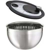RÖSLE Salatschleuder Salatschleuder mit Glasdeckel 24 cm, Salatschleuder mit Glasdeckel Ø 24 cm