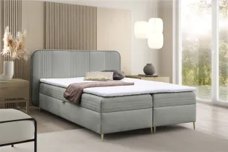 Boxspringbett Schlafzimmerbett ALIZE 200x200cm Stoff Fresh Grau