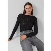 s.Oliver Langarmshirt T-Shirt Semitransparentes Langarmshirt aus weicher Jersey-Spitze
