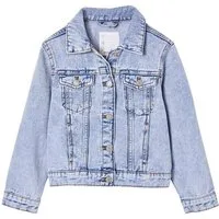 vertbaudet Blouson Mädchen Jeansjacke mit Druckknöpfen