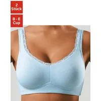 petite fleur by Lascana Soft-BH (Packung, 2 Stück) ohne Bügel, aus Baumwoll-Qualität mit Spitzenkante, bequemer BH