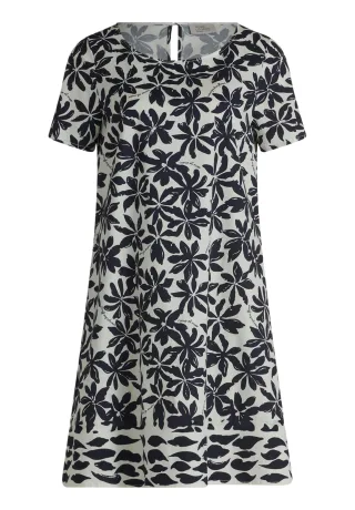 Robe Légère - Sommerkleid Weiß/Dunkelblau - Gr. - 44