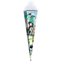 Roth Schultüte Roth Motiv-Schultüte Fußballstar, 85cm, eckig, Netzverschluss, Sound, Verschluss Netz