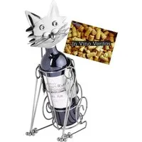 BRUBAKER Weinflaschenhalter Katze Flaschenhalter, (inklusive Grußkarte), Metall Skulptur, Wein Geschenk
