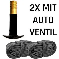 Kujo Fahrradschlauch Schlauch, 14 Zoll, (Doppelpack, 2-St), Fahrradschlauch 12 - 28 Auto Schrader Französisches Ventil Sclaverand