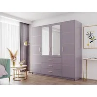 Beautysofa Kleiderschrank Kleiderschrank mit 4 türen BALI D4 Garderobenschrank mit Spiegel