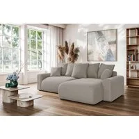 Home affaire Ecksofa LAKESIDE klein mit Bettfunktion und Bettkasten, B/T/H 235/142/84 cm, L-Form, Recamiere beidseitig montierbar, mit Wellenunterfederung
