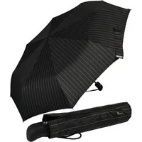 iX-brella Taschenregenschirm First Class Design - mit Auf-Zu-Automatik, mit Nadelstreifen oder klassischem Karo-Muster