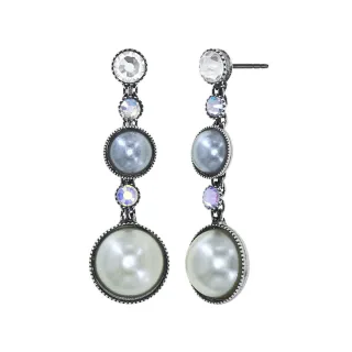 konplott - Ohrstecker - Bubble Cascade blau/silver