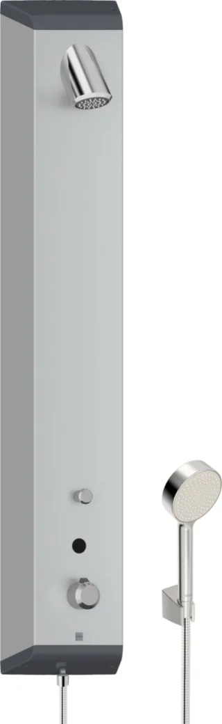 Hansa Duschpaneel HANSAELECTRA 9672, 1-strahlig 230/9 V BT DN15 Aluminium/verchromt, 96722009 96722009