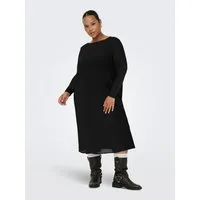 ONLY CARMAKOMA Chiffonkleid CARFOREST LIFE LS BOATNECK BLK DRESS JRS Sommerkleid