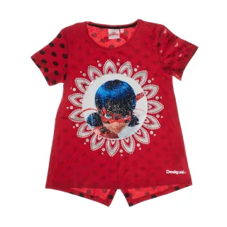 Marienkäfer-Kurzarm-T-Shirt mit Wendepailletten 19SGTKXA Mädchen