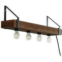 Lindby Wandleuchte Vatana, Holz IP20, 4 x 15 W LED