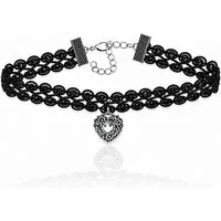 LUISIA® Kette mit Anhänger LUISIA® Halsband Kropfband 'Editha', Schwarz