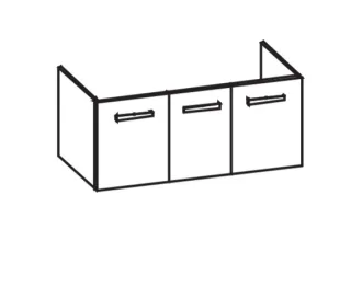 Artiqua 411 Waschtischunterschrank für Vero 032912 Sangallo Grau quer, 411-WU3T-D10-7154-432 411-WU3T-D10-7154-432