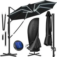 KESSER Ampelschirm, Sonnenschirm SUN Rund XL Ø330 cm 360° Drehbar inkl. Abdeckung
