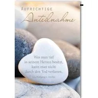Verlag Dominique Grußkarten Trauer – Beileid – Kondolenzkarte mit Umschlag - Herz aus Stein "Aufri
