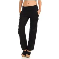 malito more than fashion Leinenhose malito Damen Hose aus Leinen, Stoffhose in Uni Farben, Freizeithose leichte Stoffhose mit elastischem Bund