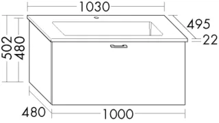 Burgbad Keramik Waschtisch-Set Sys30 PG1 Aqua Marone Dekor Trüffel/Schwarz Matt, SFAK103F1718C0038 SFAK103F1718C0038