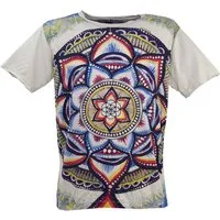 Guru-Shop T-Shirt Mirror T-Shirt - Universum /hellgrau Goa Style, Festival, alternative Bekleidung