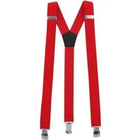 Fabio Farini Hosenträger Schmales Y-Design mit 3cm Breite verstellbar mit extra starken Clipverschluss, Rot