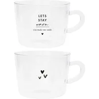Bastion Collections Tasse, Glas, Höhe: 7cm, Farbe: Transparent, Motiv: Herz