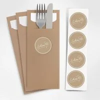 itenga Papierserviette ITENGA 24x Bestecktaschen Schön dass du da bist V2 latte macchiato