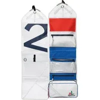 Trend Marine Kulturbeutel Sea Gipsy Rolltasche aus Segeltuch, Weiß / Marineblau