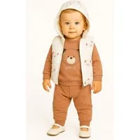 Lorey Medtec Neugeborenen-Geschenkset Jungen Outfit, 3er Set, Langarmshirt, Weste, Hose, 100% Baumwolle (Langarmshirt + Weste + Hose)