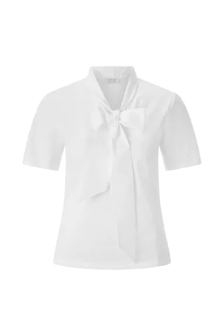 Rich & Royal - Mat Mix T-Shirt with Bow white - Gr. - S