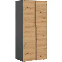 Home affaire Kleiderschrank BJÖRNEBORG, Schlafzimmerschrank, Garderobe, Schrank (inklusive Wechselblende in anthrazit und Artisan Eiche Nachbildung) Breite 80cm, Kleiderstange, 2 Böden