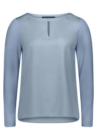 Betty Barclay - Langarmshirt mit Ausschnitt blau - Gr. - 38