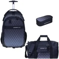 ELEPHANT Schulrucksack Schultrolley Trolley Hero Signature Schulrucksack (3 Teile Set), Rucksacktrolley Schule Rucksack Trolly, Sporttasche, Mäppchen Box +tsm