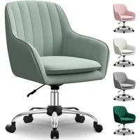 Adormii Bürostuhl Homeoffice Stuhl,Schminkstuhl mit Armlehnen,Drehstuhl mit Rrollen (Samt Stuhl,höhenverstellbar,für Schminktisch,Arbeitszimmer, Schlafzimmer,150kg)
