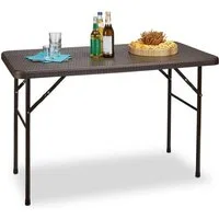 relaxdays Klapptisch Gartentisch klappbar BASTIAN, Braun, Rechteckig