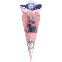 Stylex Schreibwaren Schultüte Schultüte 4-teilig gefüllt / Länge: 35cm / "Einhorn"