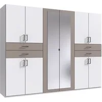 Wimex Kleiderschrank Taiga Kleiderschrank mit Spiegel mit Schubladen auf bequemer Höhe, Garderobe Schlafzimmerschrank