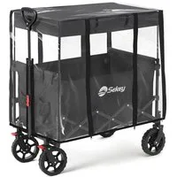 Sekey Bollerwagen Regenschutz Regenschutzhülle für Faltbarer Bollerwagen mit Dach, Hochwertiger Reißverschluss, Hornverschluss, umweltfreundliches EVA