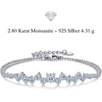 UNIQAL.de Silberarmband Damen 925 Sterling Silber mit Diamant Moissanit 2,8 Karat - STELLARA (Silberarmband im Sternbild Design mit 21 Moissanit Steinen, 925 Sterling Silber weißgold oder 14K gold veredelt, inkl. Luxuriöse Schmuck Geschenkbox), Moiss