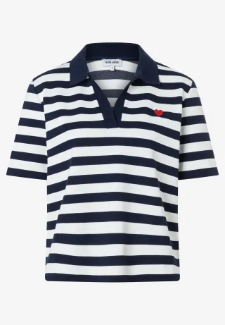 MORE & MORE - Streifen Polshirt blau - Gr. - 38