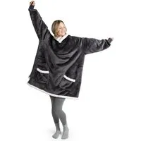 Blumtal Hoodie Ärmeldecke Unisex - flauschig mit Ärmeln - OEKO-TEX zertifiziert mit Ärmeln und Fußtasche