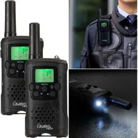 Casativo Funkgerät Walkie Talkie PMR-Funkgerät VOX&Taschenlampe 10km-Reichweite 8 Kanäle, (2-St), Sprachübertragung auf Knopfdruck (Push-to-Talk), LED-Taschenlampe